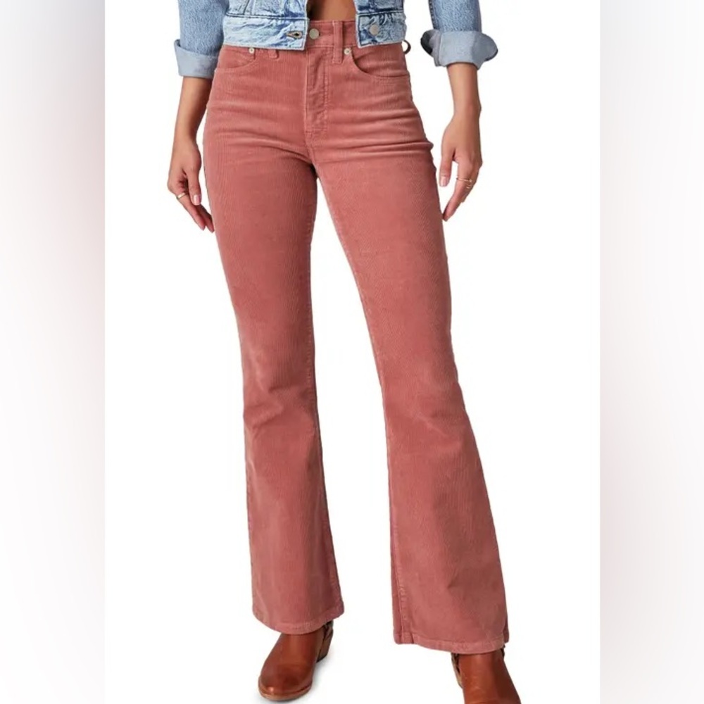 Coral Lucky Brand Corduroy Stevie Flare High Rise US10/30 ankle length